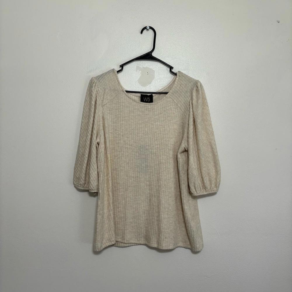 Anthropologie W5 Oatmeal Knit Shirt Size XL NWT